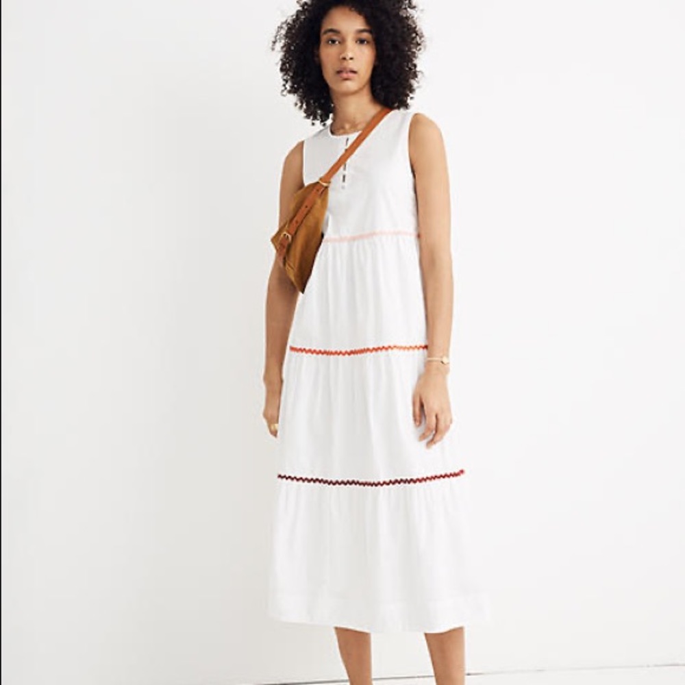 Madewell Rickrack Cattail Tiered Dress